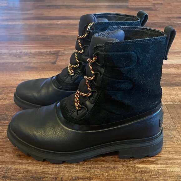 Sorel Womens Black Boots Lennox Waterproof Outdoor Duck Leather/Suede  Size 9 - Picture 5 of 13
